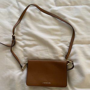 Calvin Klein Brown Leather Cross body Bag